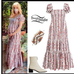 OPT daphne smocked floral midi dress size small